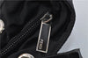 Authentic FENDI Zucca Hand Bag Purse Nylon Leather Black 5930C