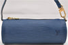 Authentic Louis Vuitton Epi For Soufflot Pouch Purse Blue LV 5932C
