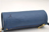 Authentic Louis Vuitton Epi For Soufflot Pouch Purse Blue LV 5932C