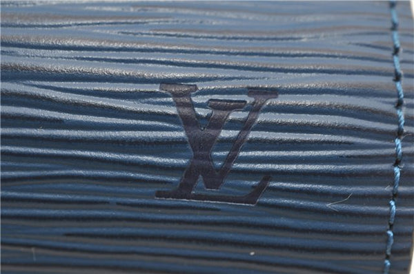 Authentic Louis Vuitton Epi For Soufflot Pouch Purse Blue LV 5932C