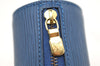 Authentic Louis Vuitton Epi For Soufflot Pouch Purse Blue LV 5932C