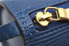 Authentic Louis Vuitton Epi For Soufflot Pouch Purse Blue LV 5932C
