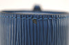 Authentic Louis Vuitton Epi For Soufflot Pouch Purse Blue LV 5932C