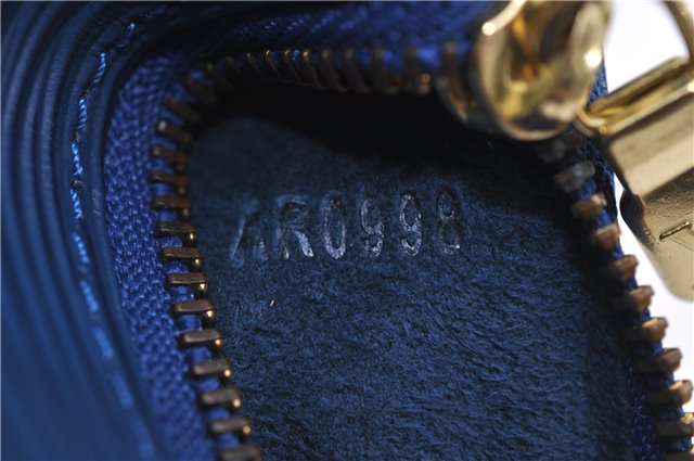 Authentic Louis Vuitton Epi For Soufflot Pouch Purse Blue LV 5932C
