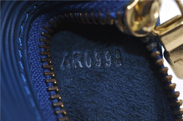 Authentic Louis Vuitton Epi For Soufflot Pouch Purse Blue LV 5932C