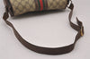 Authentic GUCCI Web Sherry Line Shoulder Bag Purse GG PVC Leather Brown 5934I