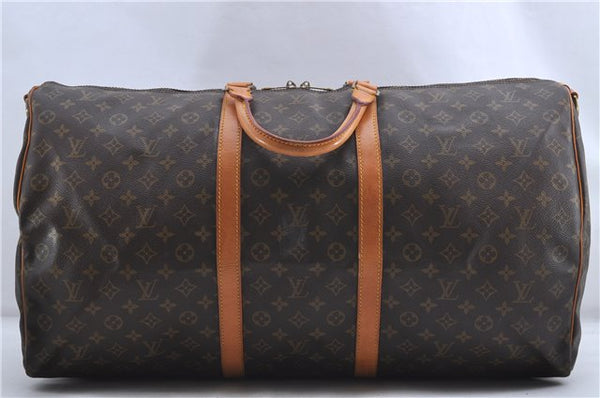 Auth Louis Vuitton Monogram Keepall Bandouliere 60 Boston Bag M41412 LV 5945D