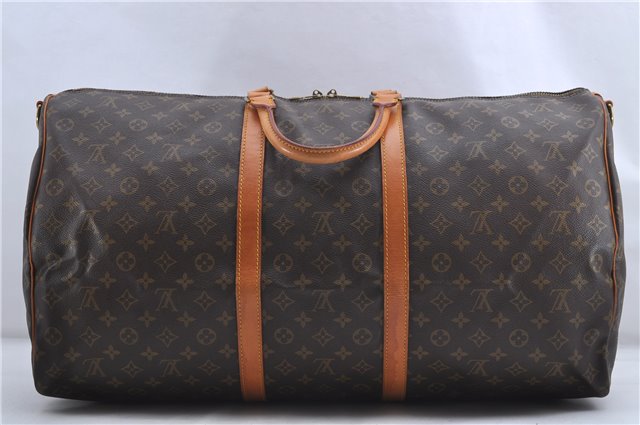 Auth Louis Vuitton Monogram Keepall Bandouliere 60 Boston Bag M41412 LV 5945D