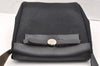 Authentic HERMES Her Bag TPM 2 In 1 2Way Shoulder Bag Canvas Leather Black 5945I