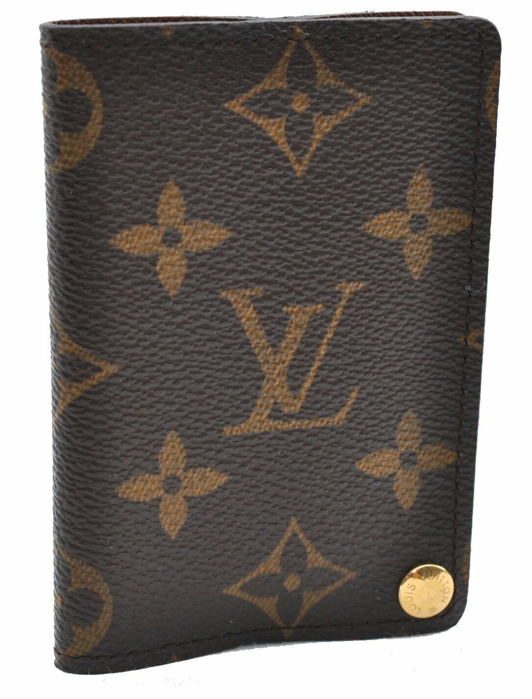 Auth LOUIS VUITTON Monogram Porte Cartes Credit Pression M60937 Card Case 5947A