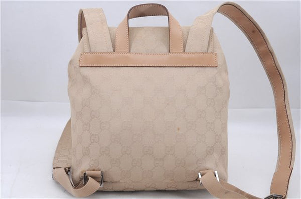 Authentic GUCCI Backpack GG Canvas Leather 0030242 Beige 5948D