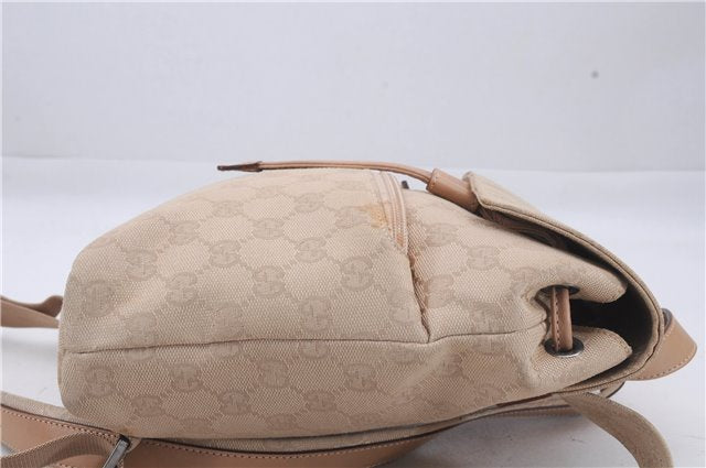 Authentic GUCCI Backpack GG Canvas Leather 0030242 Beige 5948D