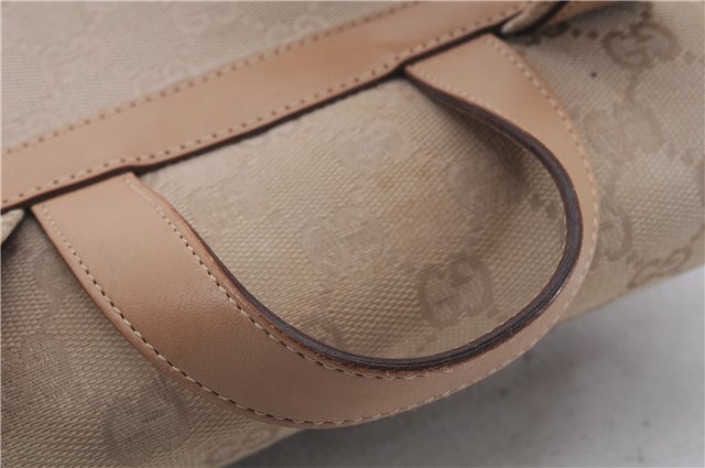 Authentic GUCCI Backpack GG Canvas Leather 0030242 Beige 5948D