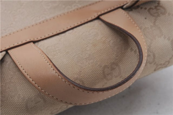 Authentic GUCCI Backpack GG Canvas Leather 0030242 Beige 5948D