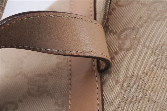 Authentic GUCCI Backpack GG Canvas Leather 0030242 Beige 5948D