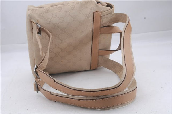 Authentic GUCCI Backpack GG Canvas Leather 0030242 Beige 5948D