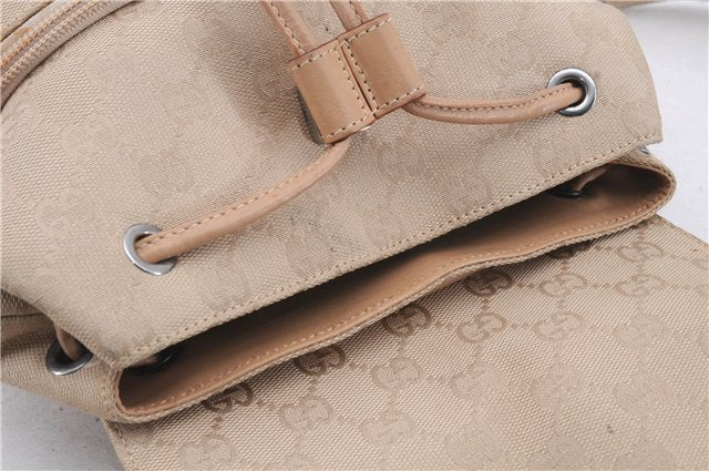 Authentic GUCCI Backpack GG Canvas Leather 0030242 Beige 5948D