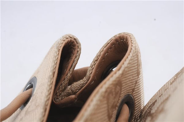 Authentic GUCCI Backpack GG Canvas Leather 0030242 Beige 5948D