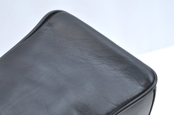 Authentic GUCCI Vintage Bamboo 2way Shoulder Hand Bag Purse Leather Black 5948H