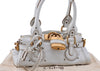 Authentic Chloe Mini Paddington Leather Shoulder Hand Bag White 5949D