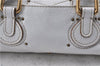 Authentic Chloe Mini Paddington Leather Shoulder Hand Bag White 5949D