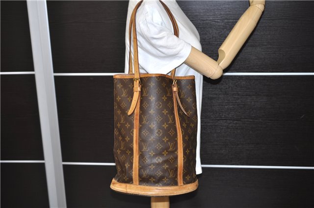Authentic LOUIS VUITTON Monogram Bucket GM Shoulder Bag M42236 LV 5950C