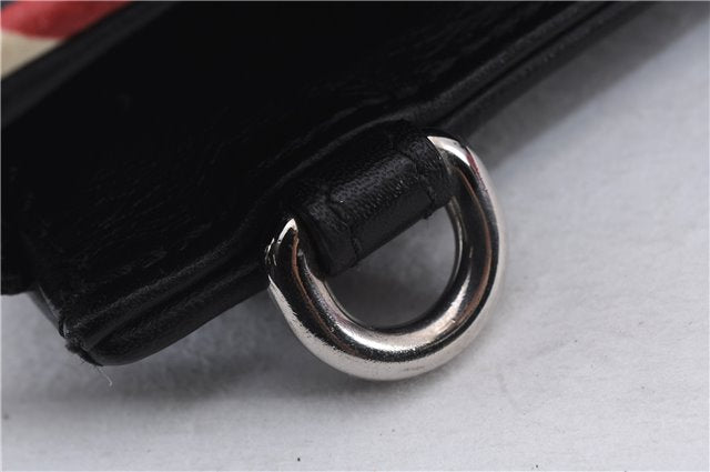 Authentic GUCCI Vintage Courier Clutch Bag GG PVC Leather 496346 Black 5956E