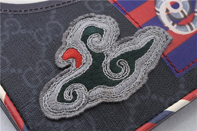 Authentic GUCCI Vintage Courier Clutch Bag GG PVC Leather 496346 Black 5956E