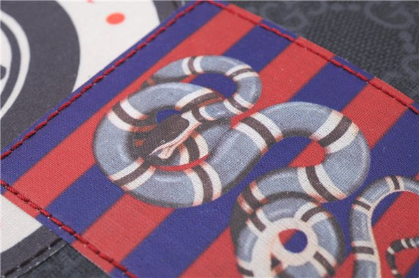 Authentic GUCCI Vintage Courier Clutch Bag GG PVC Leather 496346 Black 5956E