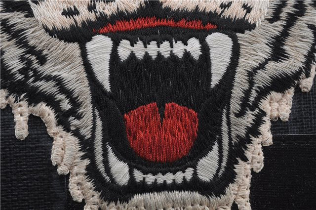 Authentic GUCCI Vintage Courier Clutch Bag GG PVC Leather 496346 Black 5956E