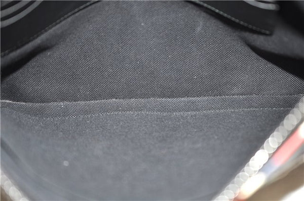 Authentic GUCCI Vintage Courier Clutch Bag GG PVC Leather 496346 Black 5956E