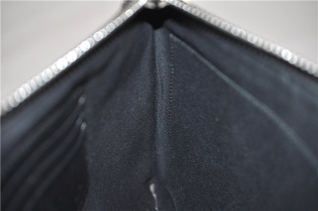 Authentic GUCCI Vintage Courier Clutch Bag GG PVC Leather 496346 Black 5956E