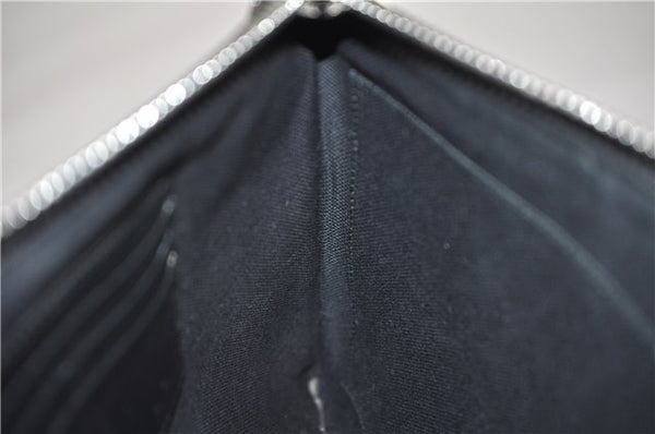 Authentic GUCCI Vintage Courier Clutch Bag GG PVC Leather 496346 Black 5956E