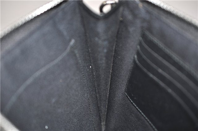 Authentic GUCCI Vintage Courier Clutch Bag GG PVC Leather 496346 Black 5956E