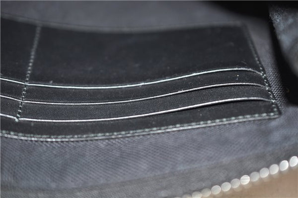 Authentic GUCCI Vintage Courier Clutch Bag GG PVC Leather 496346 Black 5956E