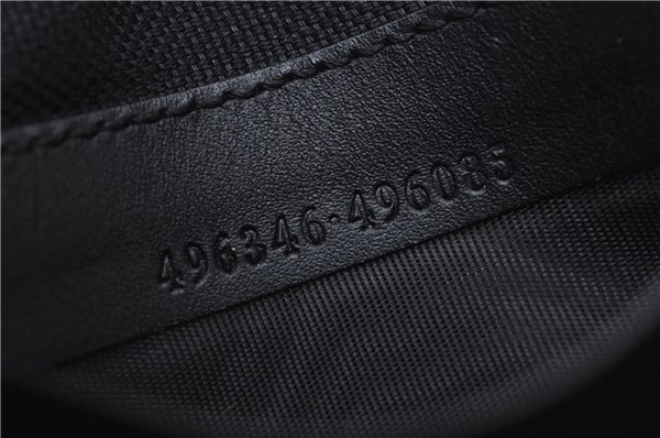 Authentic GUCCI Vintage Courier Clutch Bag GG PVC Leather 496346 Black 5956E