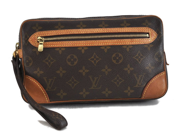 Auth LOUIS VUITTON Monogram Marly Dragonne GM Clutch Hand Bag M51825 LV 5957C