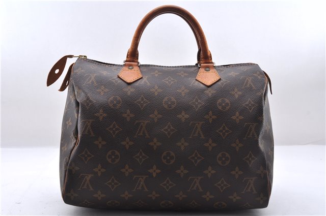 Authentic Louis Vuitton Monogram Speedy 30 Hand Boston Bag M41526 LV 5957E