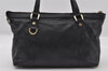 Authentic GUCCI Guccissima Abbey Shoulder Tote Bag GG Leather 141470 Black 5957I