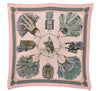 Authentic HERMES Pleats Scarf "CUIRS DU DESERT" Silk Pink Box 5962C