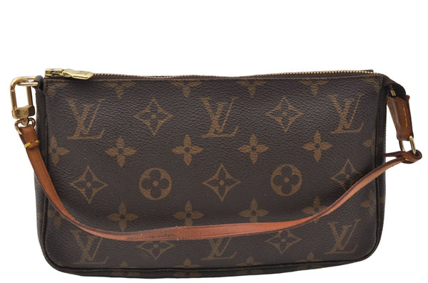 Authentic Louis Vuitton Monogram Pochette Accessoires Pouch M51980 LV 5963E