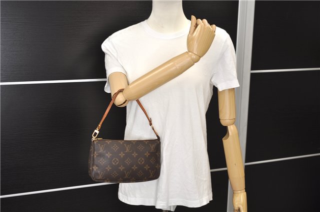 Authentic Louis Vuitton Monogram Pochette Accessoires Pouch M51980 LV 5963E
