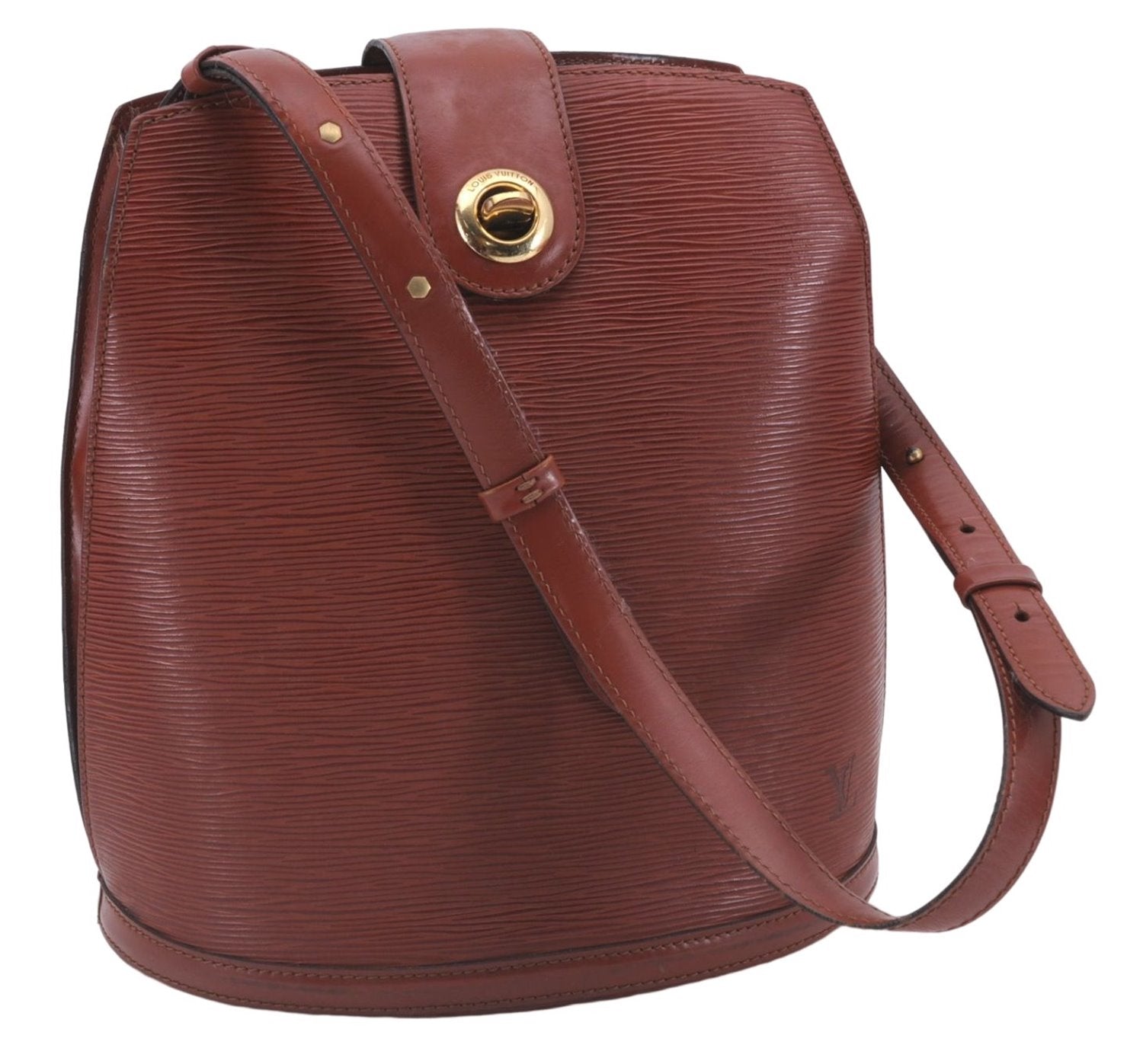 Authentic Louis Vuitton Epi Cluny Shoulder Cross Body Bag Brown M52253 LV 5973D