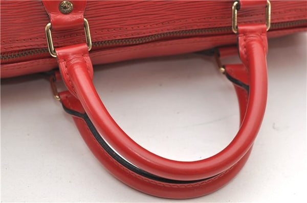 Authentic Louis Vuitton Epi Speedy 30 Hand Boston Bag Red M43007 LV 5978D