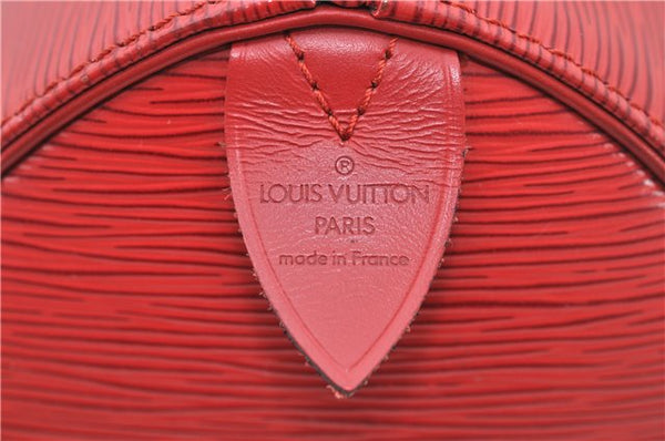 Authentic Louis Vuitton Epi Speedy 30 Hand Boston Bag Red M43007 LV 5978D