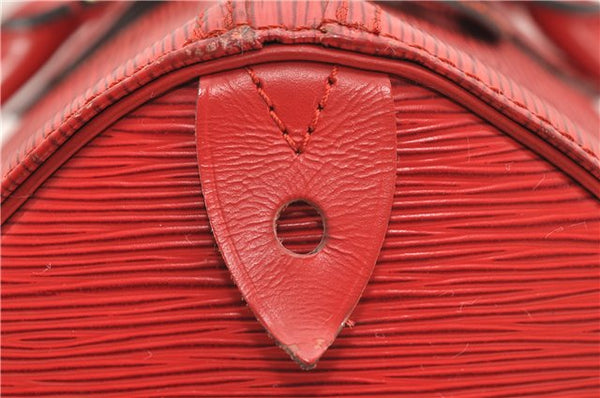 Authentic Louis Vuitton Epi Speedy 30 Hand Boston Bag Red M43007 LV 5978D