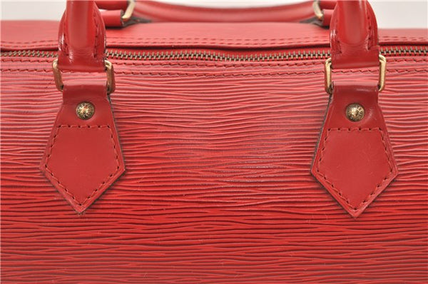 Authentic Louis Vuitton Epi Speedy 30 Hand Boston Bag Red M43007 LV 5978D