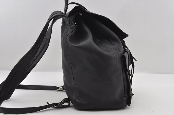 Authentic GUCCI Vintage Backpack Purse Leather Black 5981I