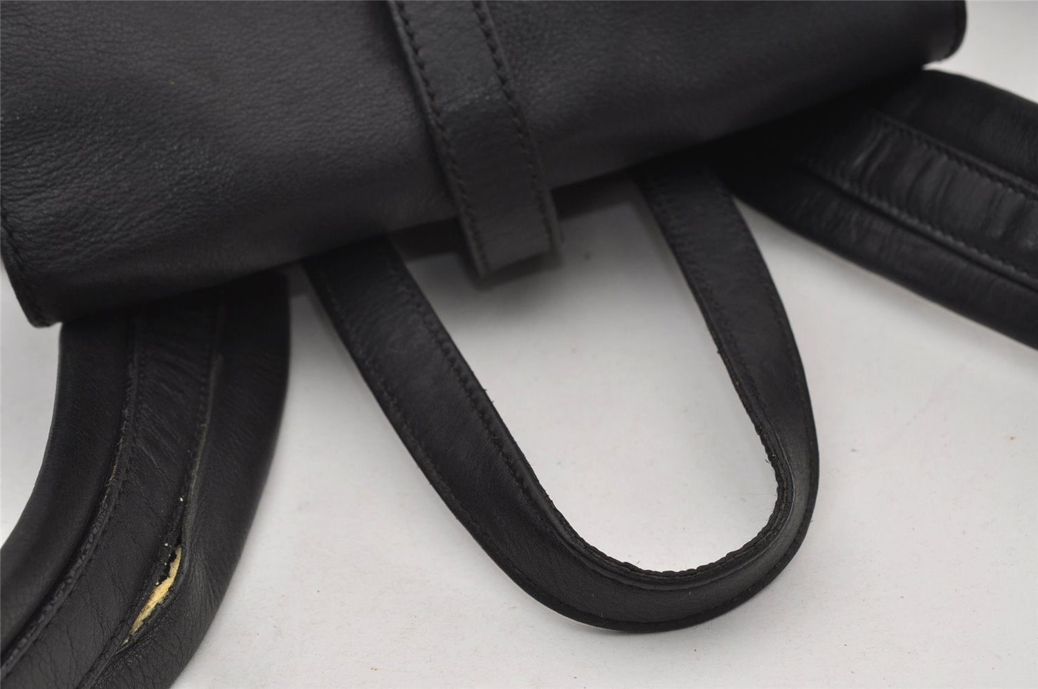 Authentic GUCCI Vintage Backpack Purse Leather Black 5981I