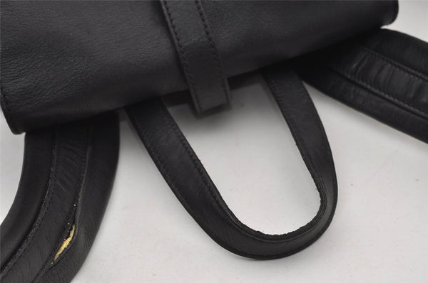 Authentic GUCCI Vintage Backpack Purse Leather Black 5981I